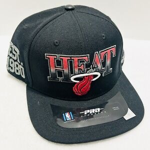 Pro Standard Miami Heat Wordmark Est. Snapback Hat Cap‎ Adjustable Black NBA